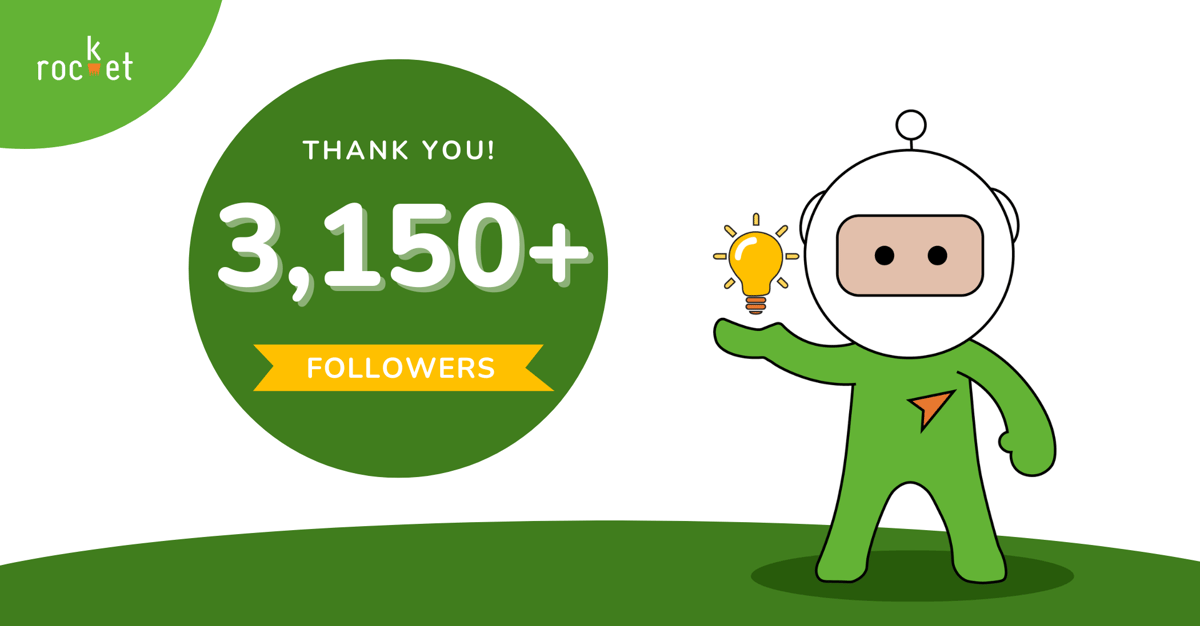 Rocket LinkedIn Follower Milestone